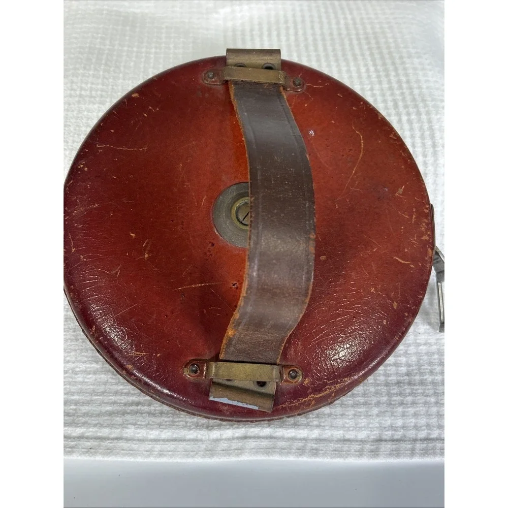 Vintage Rabone Chesterman Measuring Tape 100' England Leather Brass